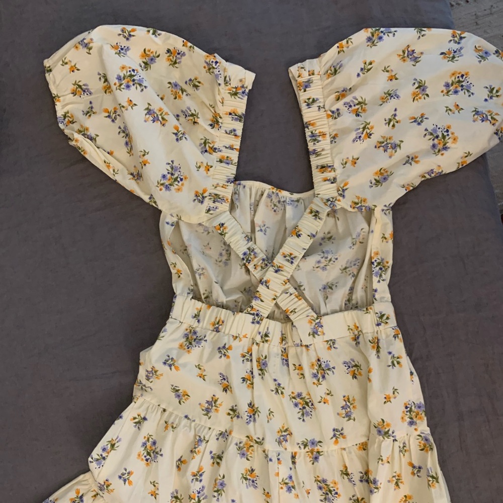 NWT Cotton Tiered Maxi Dress In Ditsy Floral Print - Picture 5 of 7